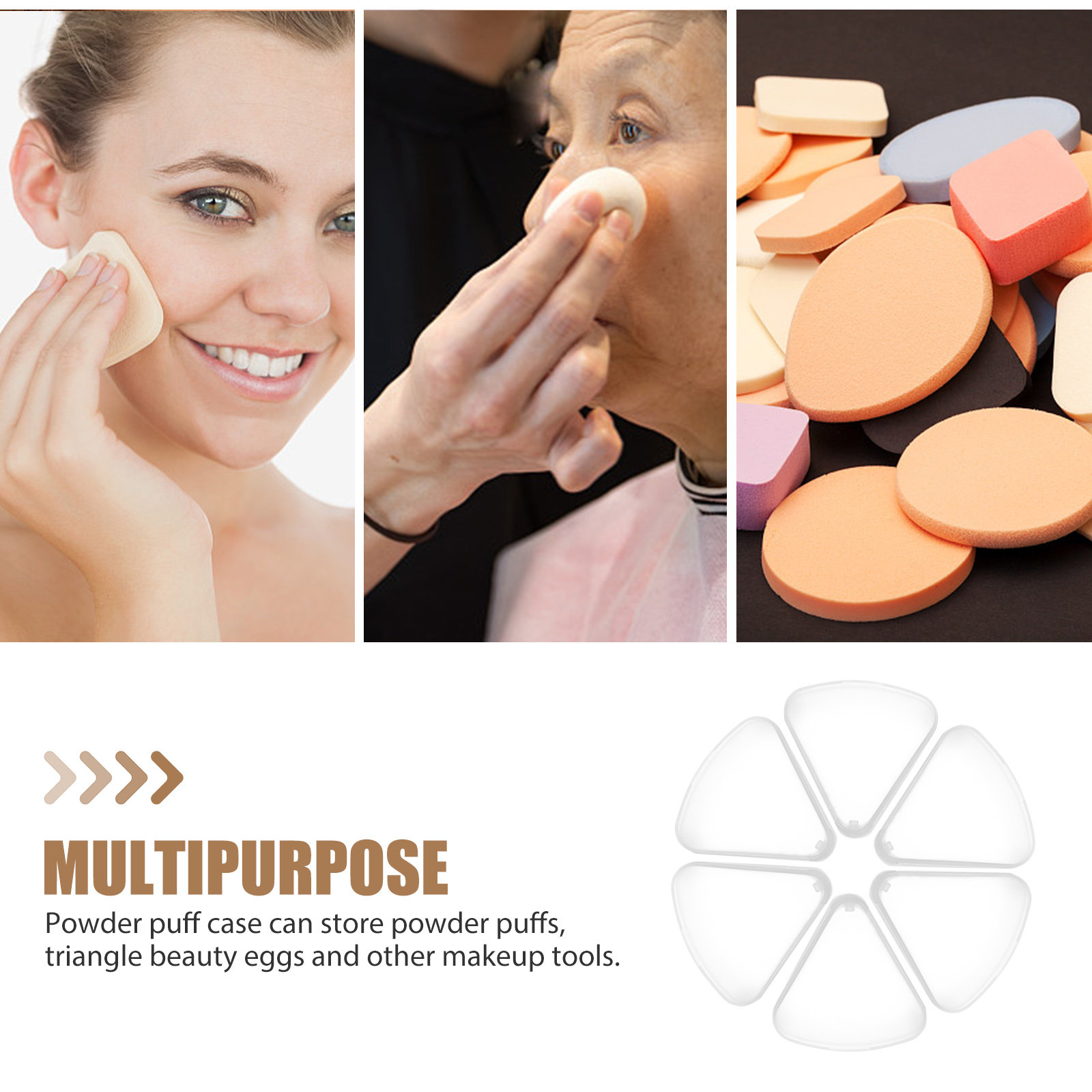 6Pcs Triangle Powder Puff Case - Beauty Makeup & D Anime Studio Vega Baja recension och pris
