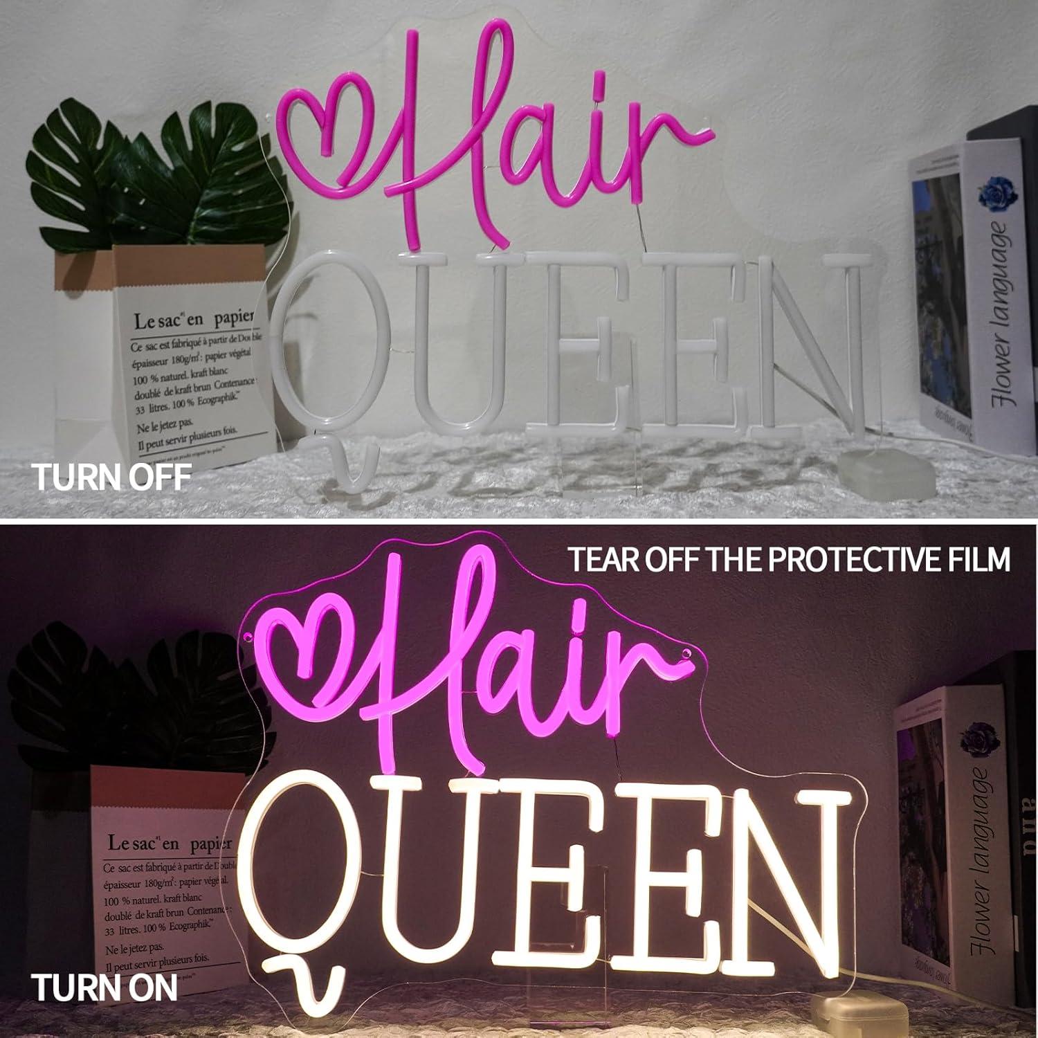 Hair Queen Neon Sign Dimmable  - Beauty Queen Makeup Studio recension och pris