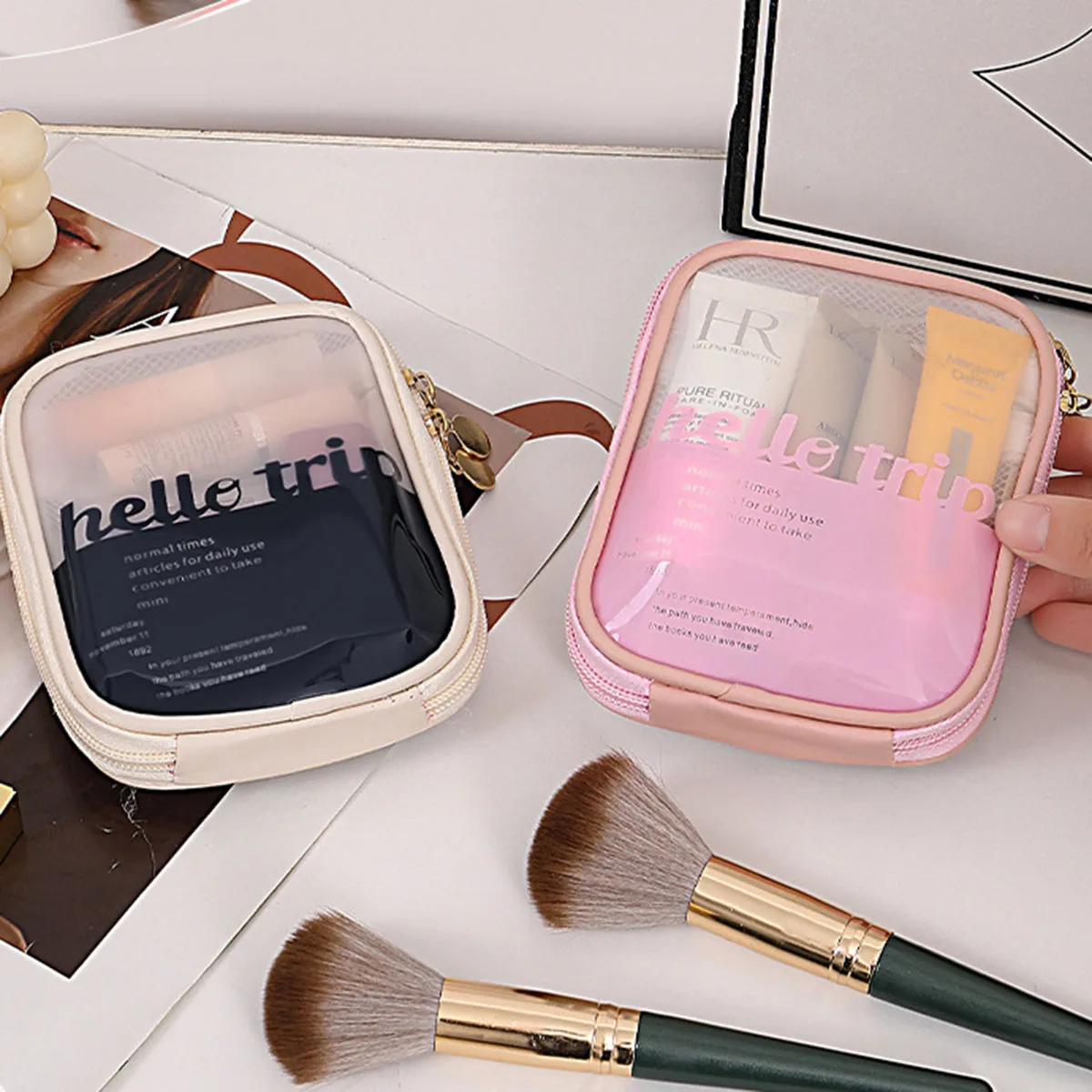 Transparent Portable Cosmetic  - Beauty Makeup Quotes recension och pris